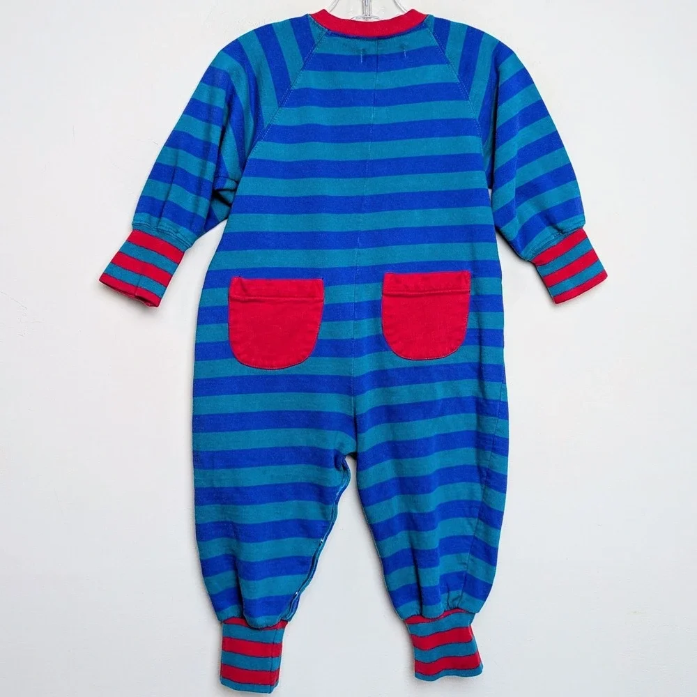 VTG Gymboree Colorblock Rainbow Tag Long Sleeve Jumpsuit Romper‎ 18-24 Months